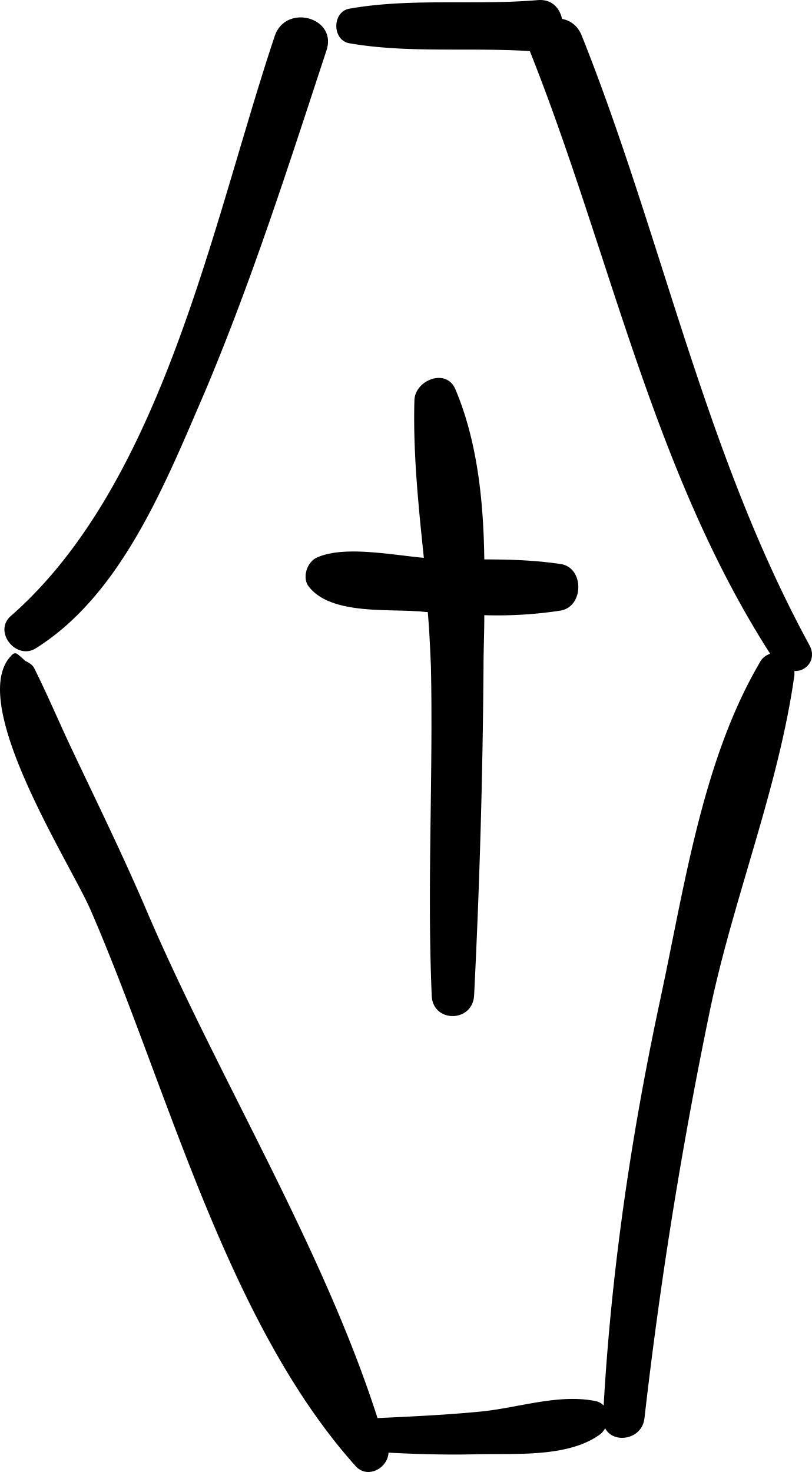 Coffin Hand Drawn Shape With A Cross Laser Cut Svg File Free Vectors